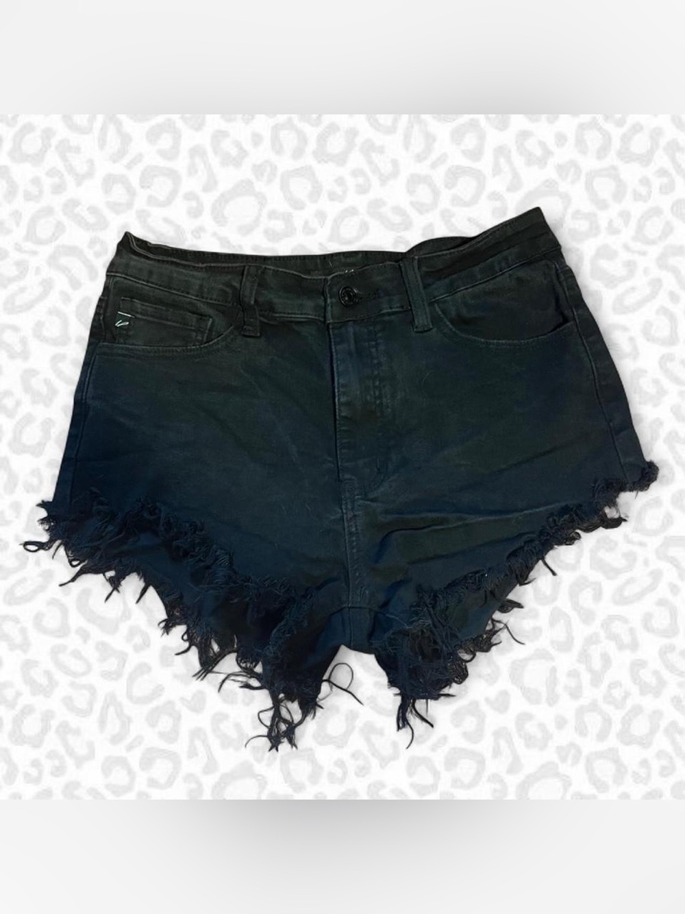 KanCan Black Distressed Denim Shorts